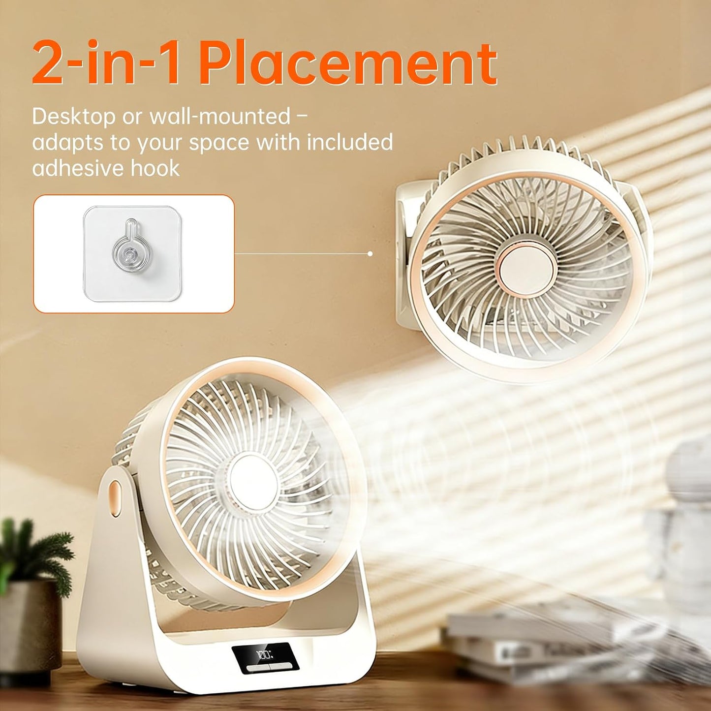 3D Oscillation Air Circulator Fan with Remote, 12000mAh Battery Operated Cordless Desk Fan, 20dB Whisper Quiet Table Fan for Bedroom Home Office, 12 Speeds, 12H Timer, 650 CFM Powerful Airflow