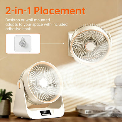 3D Oscillation Air Circulator Fan with Remote, 12000mAh Battery Operated Cordless Desk Fan, 20dB Whisper Quiet Table Fan for Bedroom Home Office, 12 Speeds, 12H Timer, 650 CFM Powerful Airflow