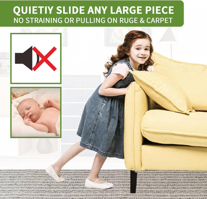 Furniture Sliders for Carpet 8 PCS - 3 1/2" Beige | Furniture Moving Sliders, Chair Leg Floor Protectors, Carpet Sliders for Furniture - Move Your Furniture Easily & Safely