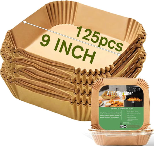 Large Air Fryer Disposable Paper Liners Square 9 Inch for 5-8QT Air fryer