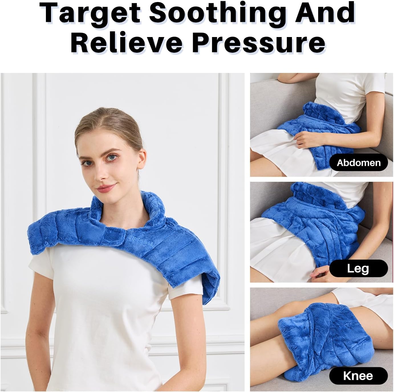 Microwavable Heating Pads, Microwave Heating Pad for Neck and Shoulders, Heated Neck Wrap, Wearable Neck Warmer Microwavable, Hands-Free Weighted Shoulder Wrap for Relax and Soothing