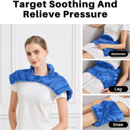Microwavable Heating Pads, Microwave Heating Pad for Neck and Shoulders, Heated Neck Wrap, Wearable Neck Warmer Microwavable, Hands-Free Weighted Shoulder Wrap for Relax and Soothing