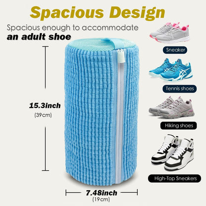 Shoe Washing Machine Bag,Laundry Shoe Bag for Washer and Dryer,Reusable Shoe Cleaning Bag for Sneakers,Tennis Shoes,With Self-locking Zipper, Microfiber Inside,Include Shoe Bag (Pro Grey - 1 Pack)