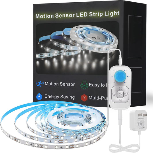 Motion Sensor Led Light Strip - Under Cabinet Lighting with Power Adapter