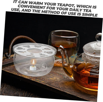 STOBAZA Household Glass Teapot Warmer Non-Slip Base Elegant Tea Heating Tool for Maintaining Warmth Gatherings and Special Occasions