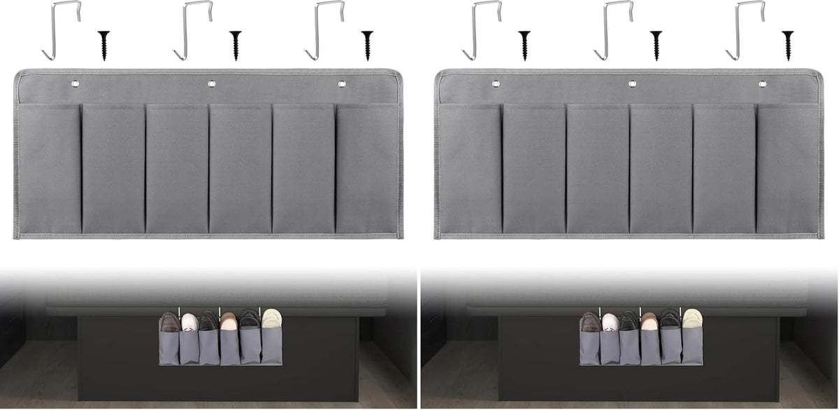RVZONE 6‑Large‑Pocket RV Bedside Hanging Organizer with Sturdy Hooks