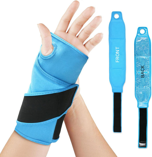 Wrist Ice Pack Wrap for Carpal Tunnel, Gel Ice Packs for Injuries Reusable | for Wrist Hand Foot Ankle Knee Leg Pain Relief, Hot Cold Compress Therapy Bandage Surgery Recovery Gifts Men Women