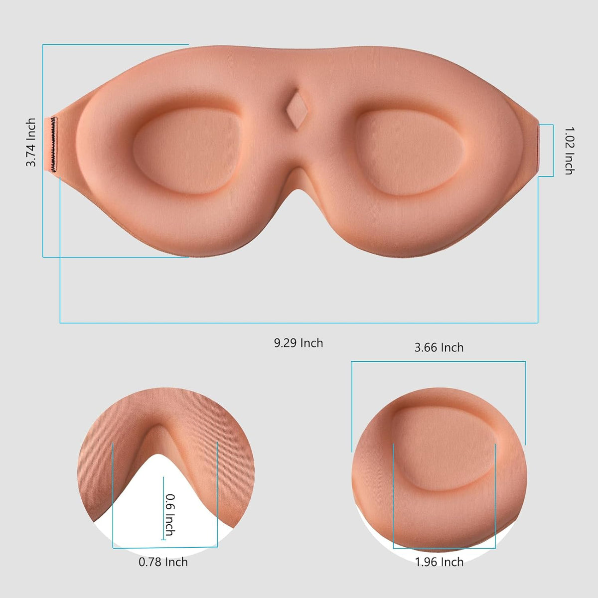 ALASKA BEAR Memory Foam Sleep Mask, Contoured Eye Cups for Women Men, Blue