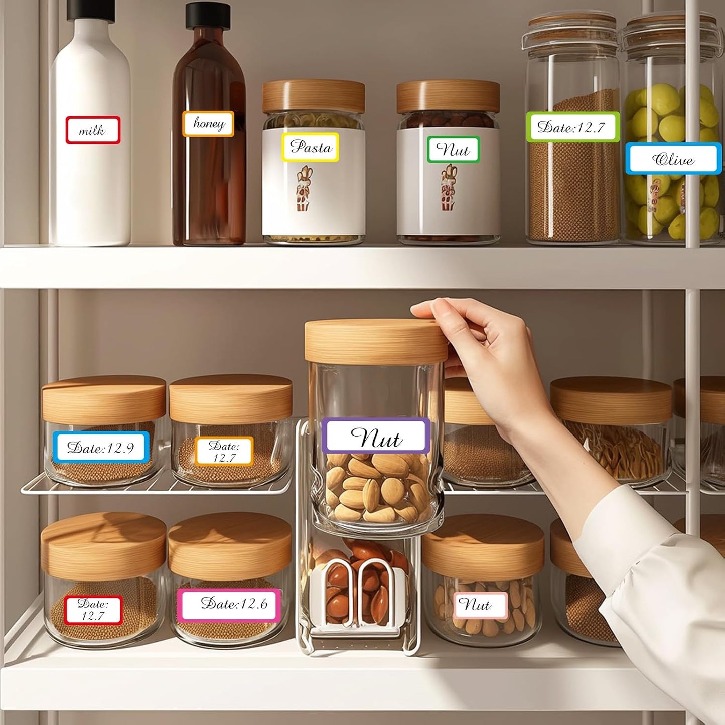 1000 Blank Removable Freezer Labels, Blank Removable Labels Water Oil Resistant with Perforation Line for Food Containers Jars Pantry Organization (Each Measures 1x 3 Inch)