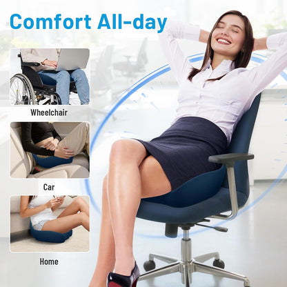 Memory Foam Seat Cushion, Ergonomic Office Chair Cushion for Long Sitting