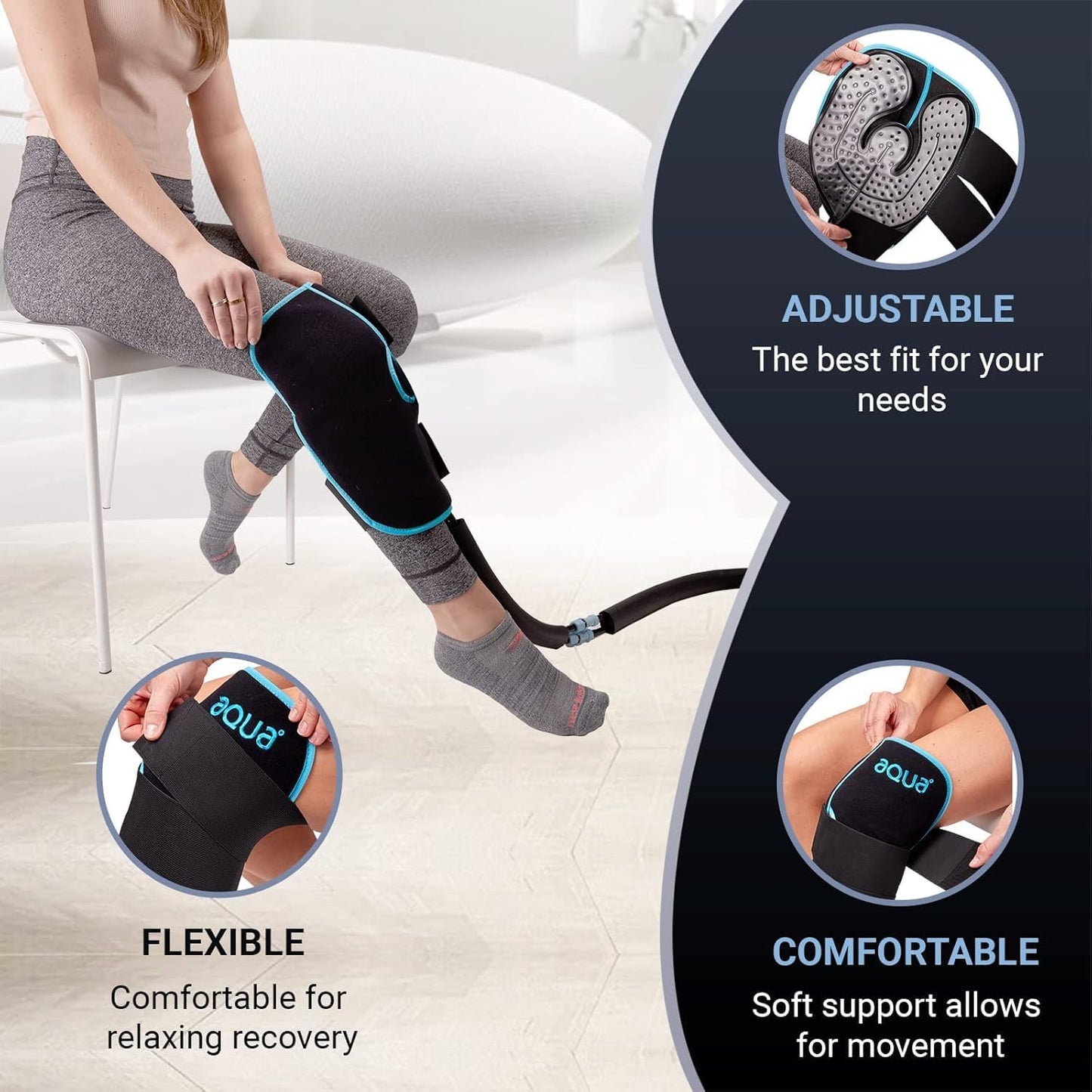 Cold Water Therapy Versatile-Fit Pad for PMT Cryotherapy Unit - Post Surgery and Injury Recovery - Pad Only for Circulating Ice Machine for Knee, Shoulder Pain Relief - with Custom couplings