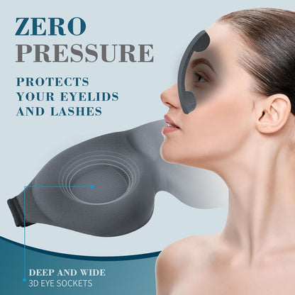 ZGGCD Sleep Mask for Side Sleeper, Light Blocking Sleeping Eye Mask for Women Men, 3D Contoured Cup Night Blindfold, Luxury Eye Cover Eyeshade with Adjustable Strap for Travel, Nap, Black