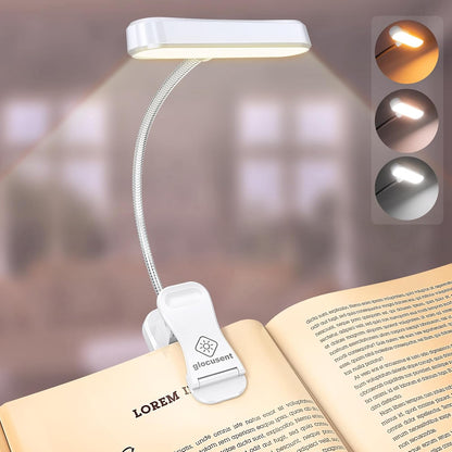 Glocusent Rechargeable Book Light, Clip on Light for Bedtime Reading