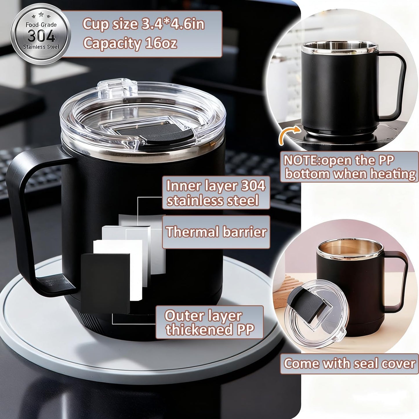 Mug Warmer, Coffee Mug Warmer, 2-12Hrs Auto Shut Off | Coffee Mug Warmer for Desk with Temperature Display, Ideal for Coffee, Tea, Milk and Cocoa (Wood)