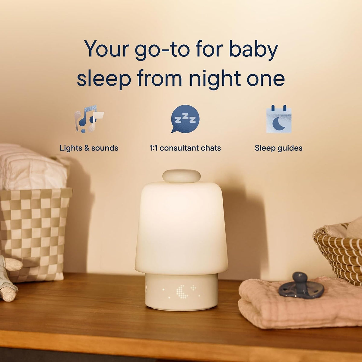 Hatch Baby Sound Machine & Night Light Routine Builder (Greige)