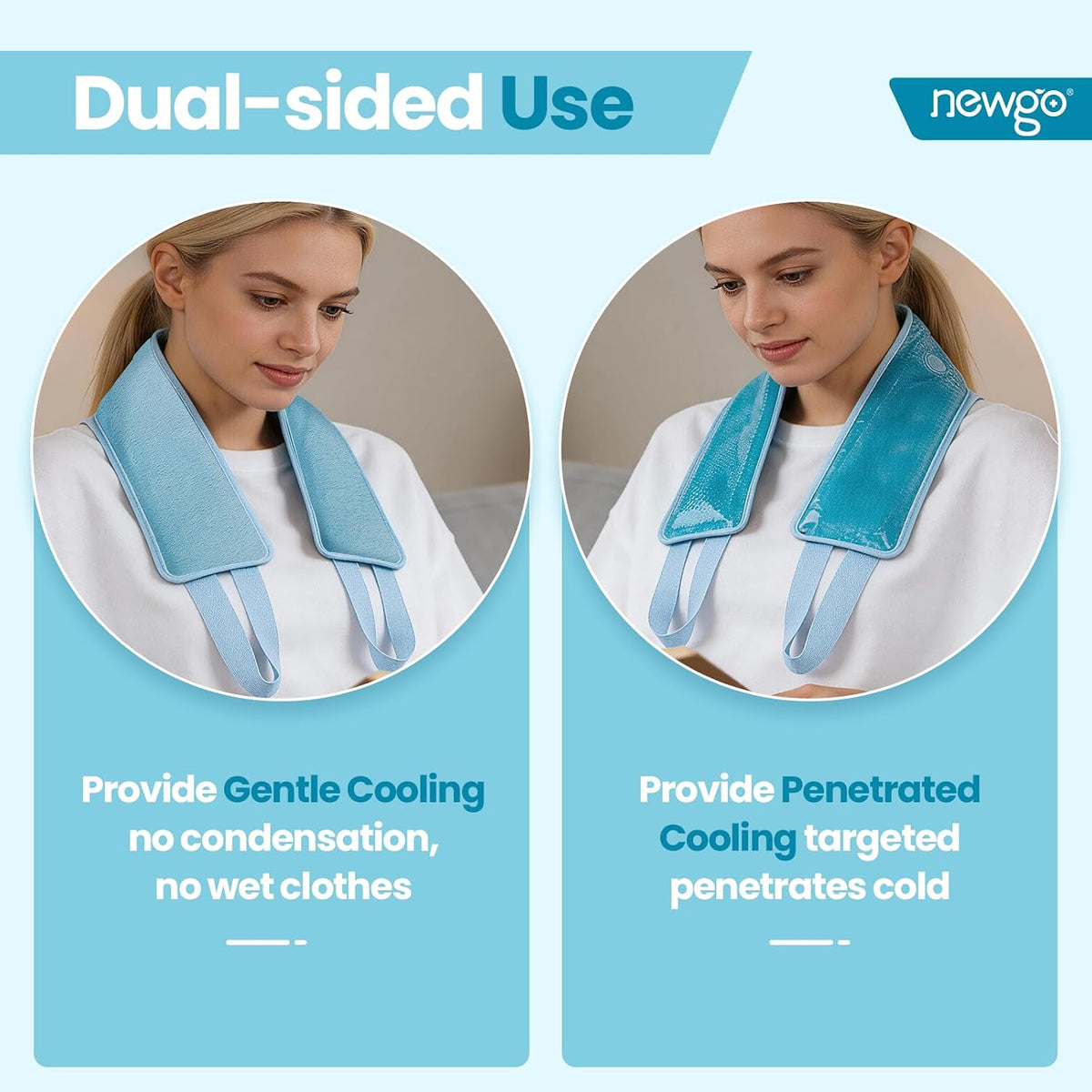 NEWGO Ice Pack for Neck Pain Relief, FSA Eligible, Blue
