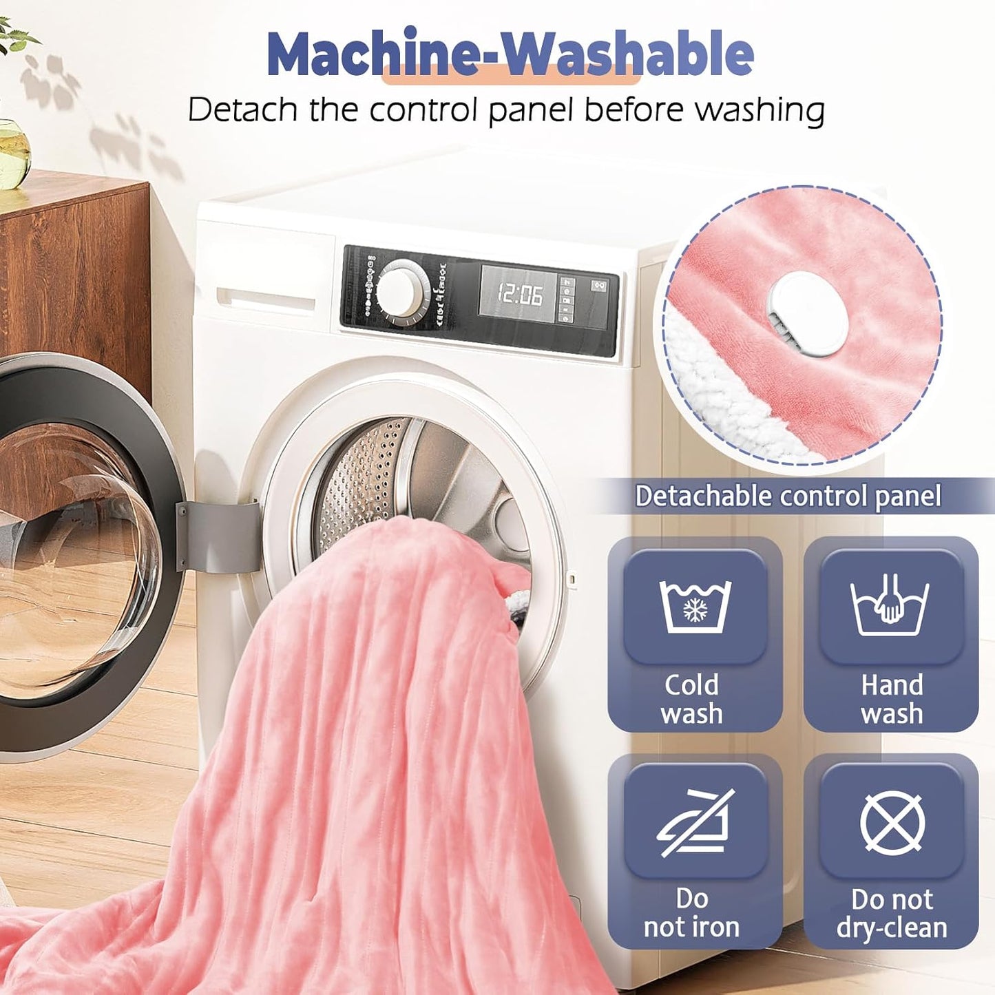 Wearable Heated Blanket with Foot Pocket, Electric Wearable Throw Blanket with Sleeves, Hood, Portable Heated Blanket with 8 Heat Settings, 1-10 Hours Auto Shut-off, Gift for Family, Friends, 50*70"