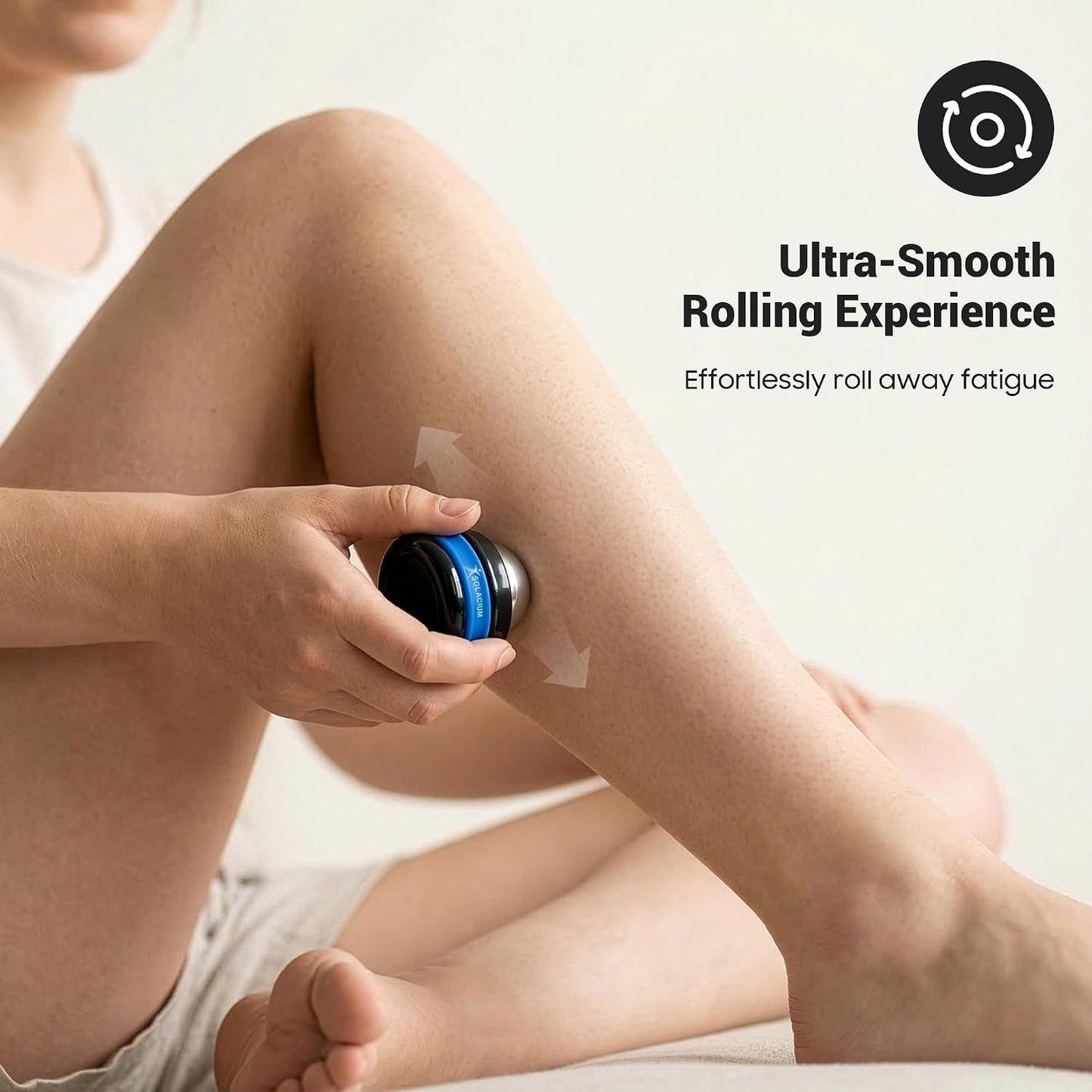 Solacium CryoSphere Mini - Stainless Steel Cold Massage Roller Ball - Handheld Massage Tool for Sore Muscles, Shoulders, Arms, Neck, Back, and Feet