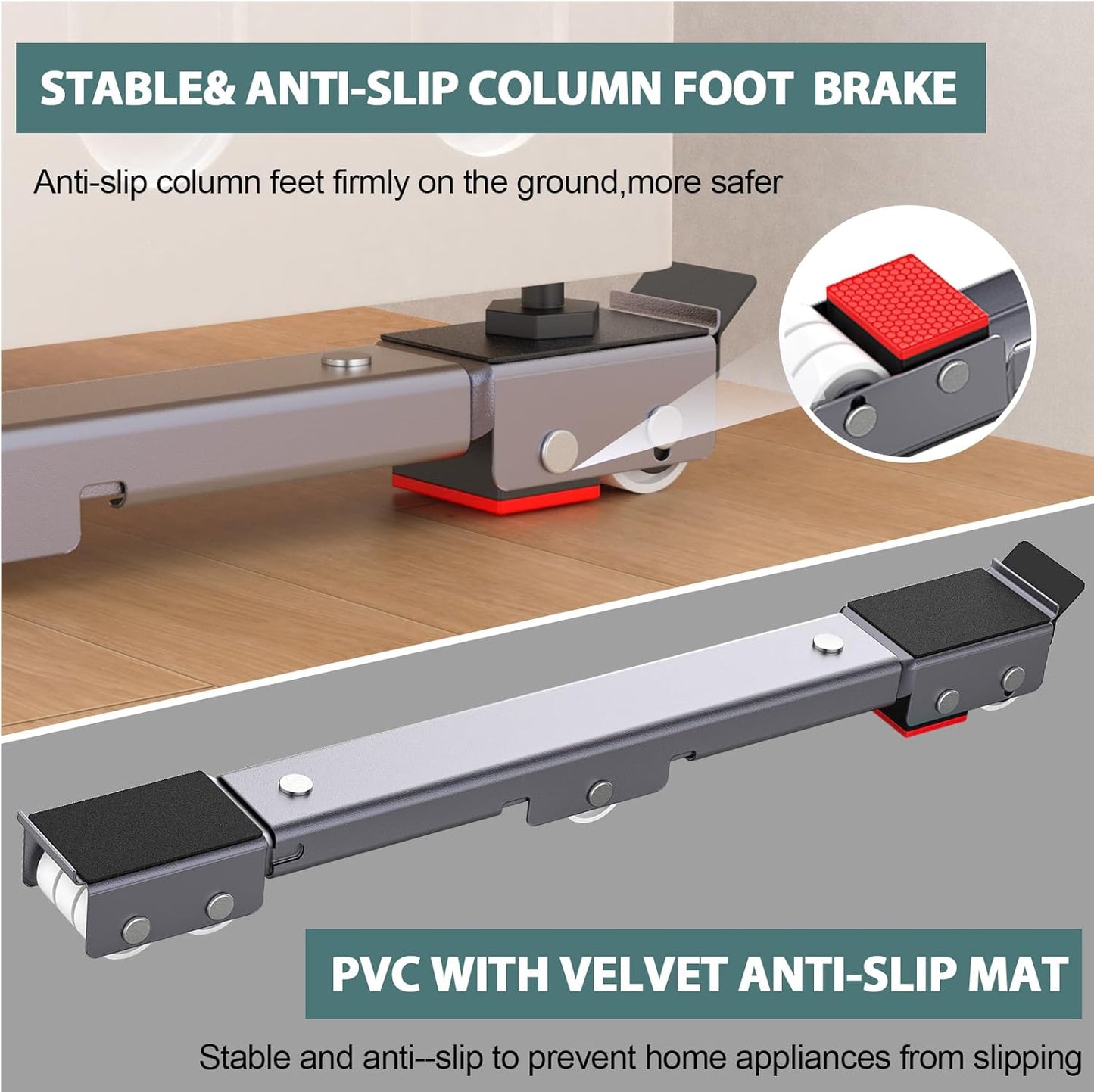 Appliance Roller Heavy Duty Extendable Furniture Slider Stand up to 1300LBS | Appliance Sliders With Anti-Slip With Lifter Lever Tool Easily Move Washer Dryer Machines Refrigerators Base Stand