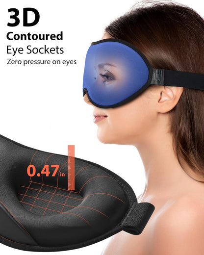MABAO Weighted Sleep Mask, 100% Blackout Blindfold for Sleeping, Black