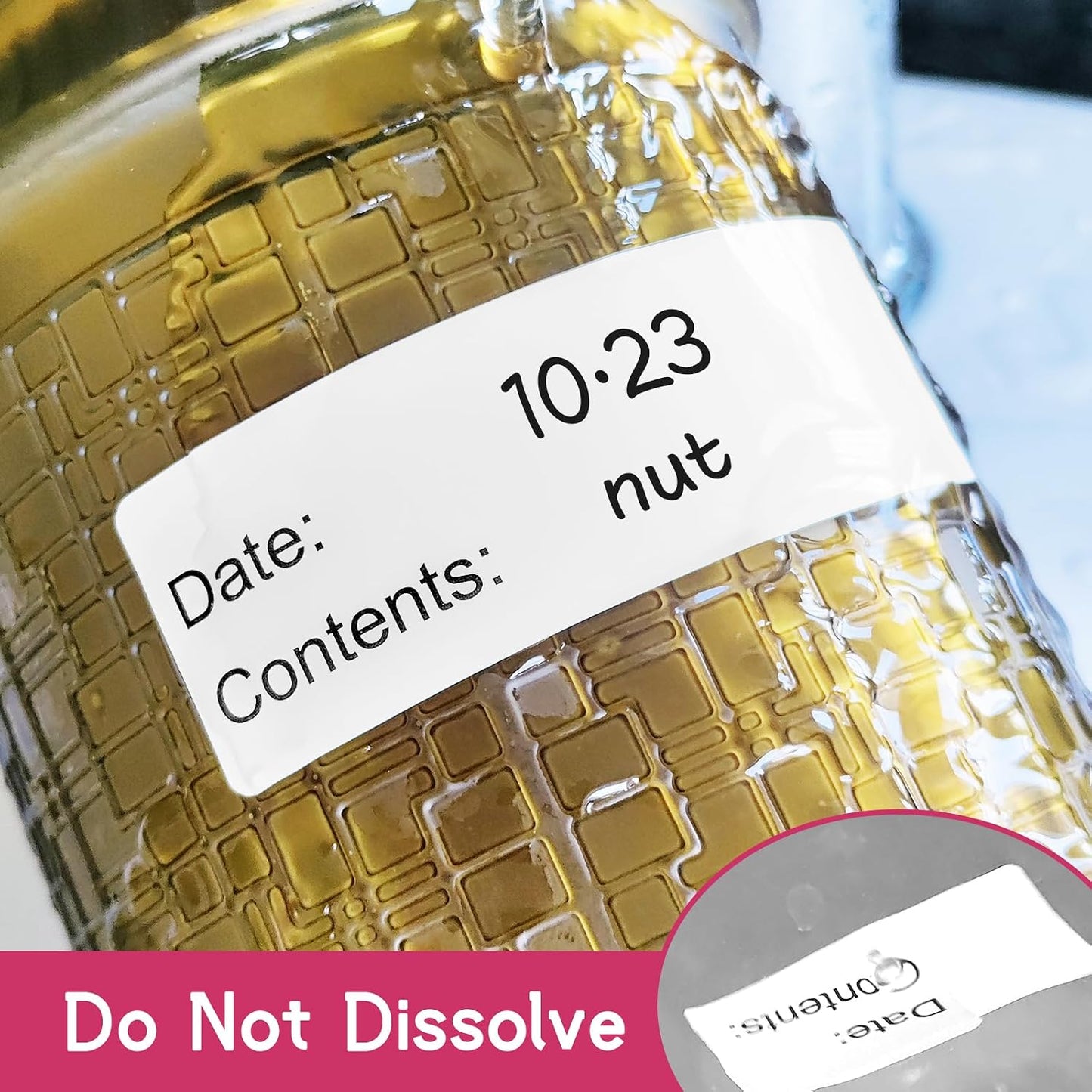 1" x 3" Removable Freezer Labels for Food Containers, 1 Roll of 500 | Easy to Peel off, Waterproof, Oil & Tear Resistant, Leaves No Residue for Freezer Bags/Jars, Kitchen Food Storage, Meal Prep