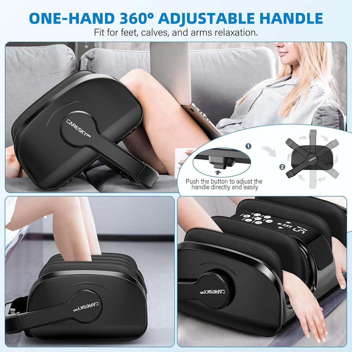CARESKYpro HSA Eligible FSA Shiatsu Foot Massager with Heat for Neuropathy and Pain Relief, 3 Heat Therapy, 5 Intensity Deep Kneading, Rolling for Calf-Feet-Arm Relaxation, Plantar Fasciitis