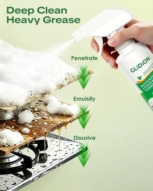 Kitchen Appliance Degreaser Cleaner, Foam Sprayer, 10.1 Fl Oz | Multifunctional Formula, Low-Irritation, Non-Corrosive, No Harsh Fumes, Fits Oven Air Fryer Microwave Stove Refrigerator