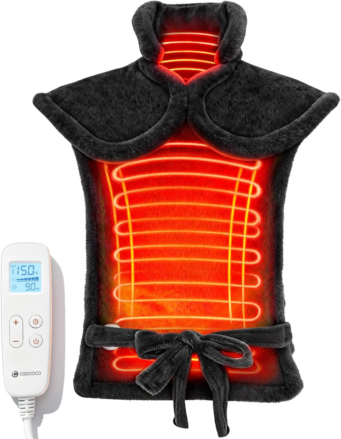 CooCoCo 24"x37" Heating Pad for Neck and Shoulders and Back Pain Relief