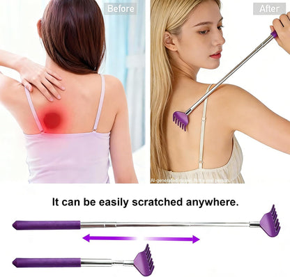 2 Pack Back scratchers Set,Stainless Steel Back Scratcher Extendable