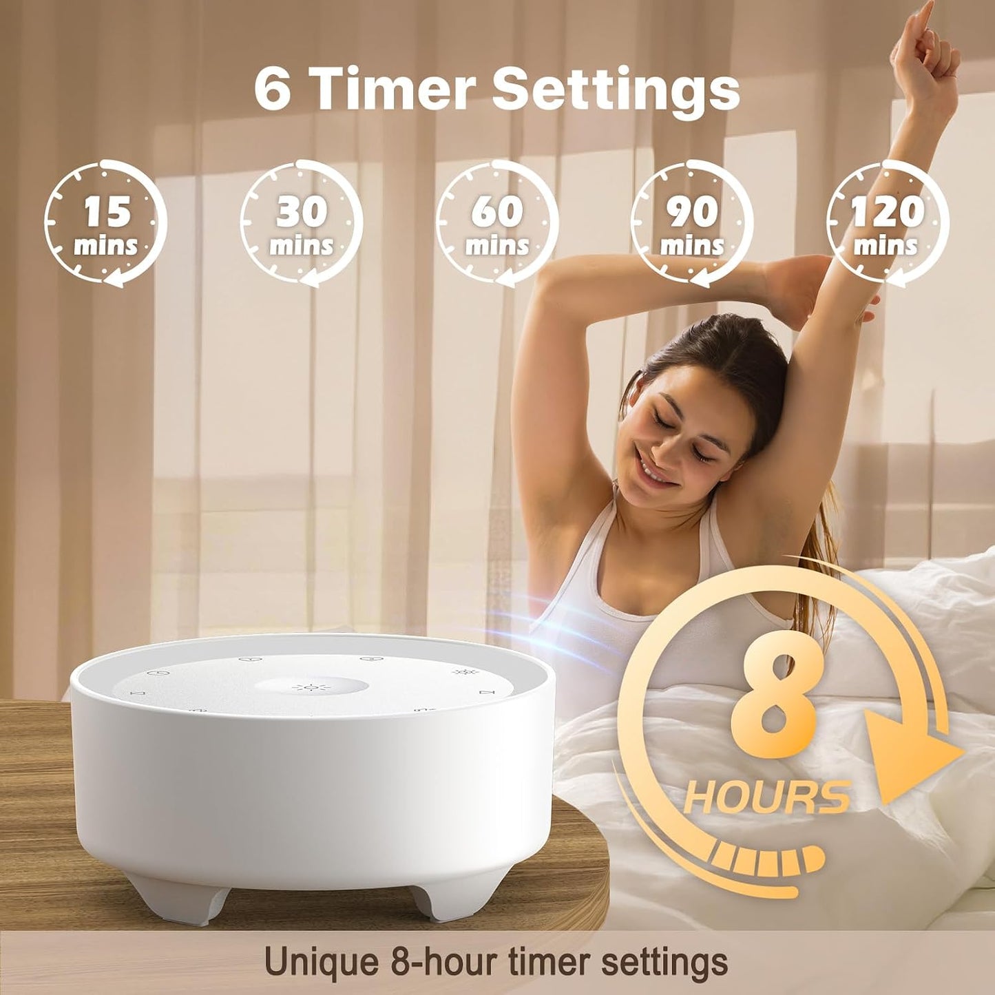 Kipcush White Noise Machine for Sleeping, Baby & Adults, High-Fidelity Non-Looping Sounds, Sleep Sound Machine with Dimmable Night Light, USB Powered, Memory Function, Home, Nursery & Travel