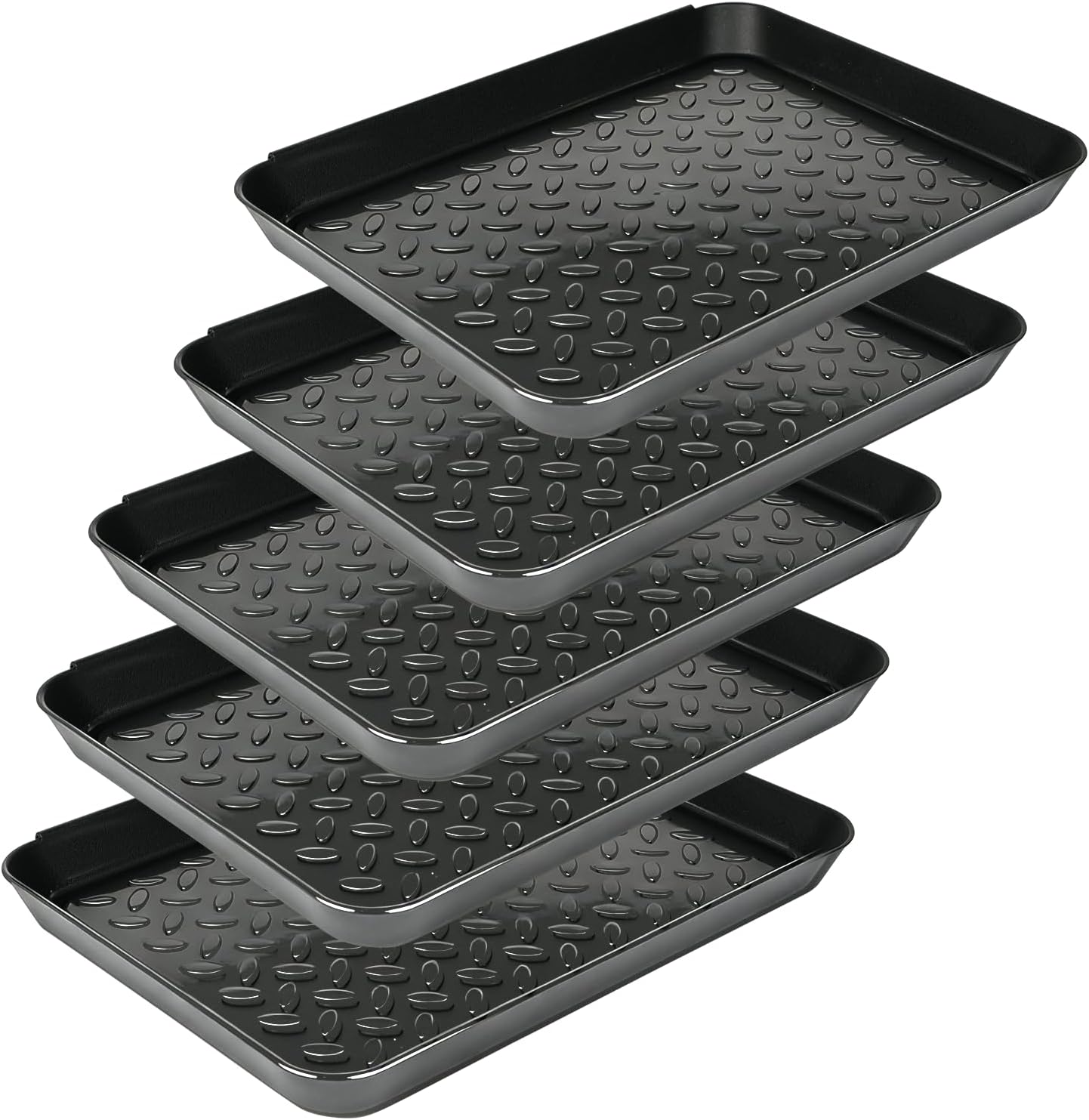5Pcs Shoe Tray 14 x 11 Inch Waterproof Mat Wet Plastic Small Boot Tray, Multi-Purpose Garden Tool for Entryway Indoor