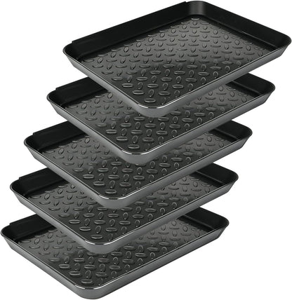 5Pcs Shoe Tray 14 x 11 Inch Waterproof Mat Wet Plastic Small Boot Tray, Multi-Purpose Garden Tool for Entryway Indoor