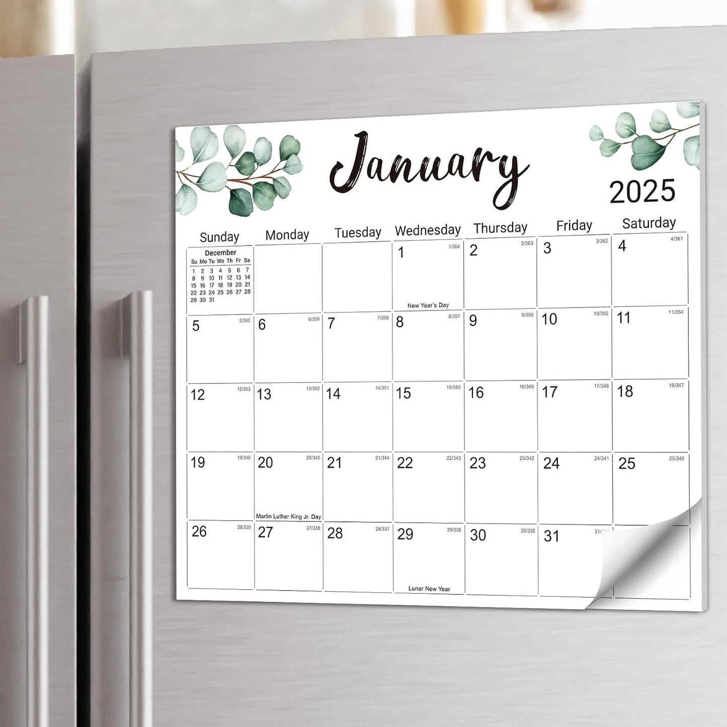 2026-2027 Magnetic Calendar for Refrigerator, Apr 2026-Dec 2027 | 21-Month Fridge Calendar 2026-2027 for Home Planning, Scheduling and Easy Organization, Greenery