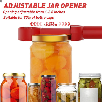 Jar Opener Bottle Opener for Seniors with Arthritis, Multi Retractable Magnetic Can Opener, Jar Grippers for Opening Jars, Kitchen Gadgets for Weak Hands and Senior Arthritis (Black)