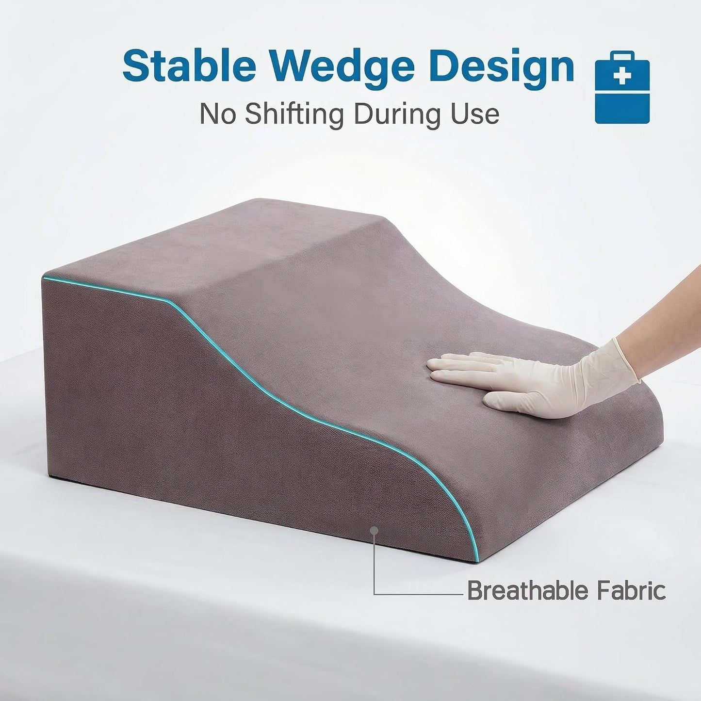 Leg Elevation Pillows for After Surgery, Ergonomic Memory Foam Wedge Leg Elevation Pillow Comfort Care for Back Knee Hip Ankles Pain, Knee Elevation Pillow for Injury, Rest Blue