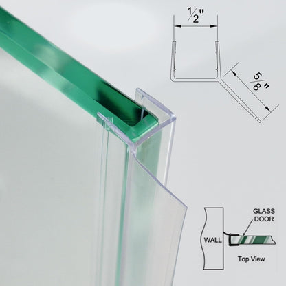 Shower Door Bottom Seal Strip 36 inches, 1/2" (12mm) Glass, 1 Pack | Frameless Shower Sweep Seal, Ultra Clear, Transparent, Polycarbonate