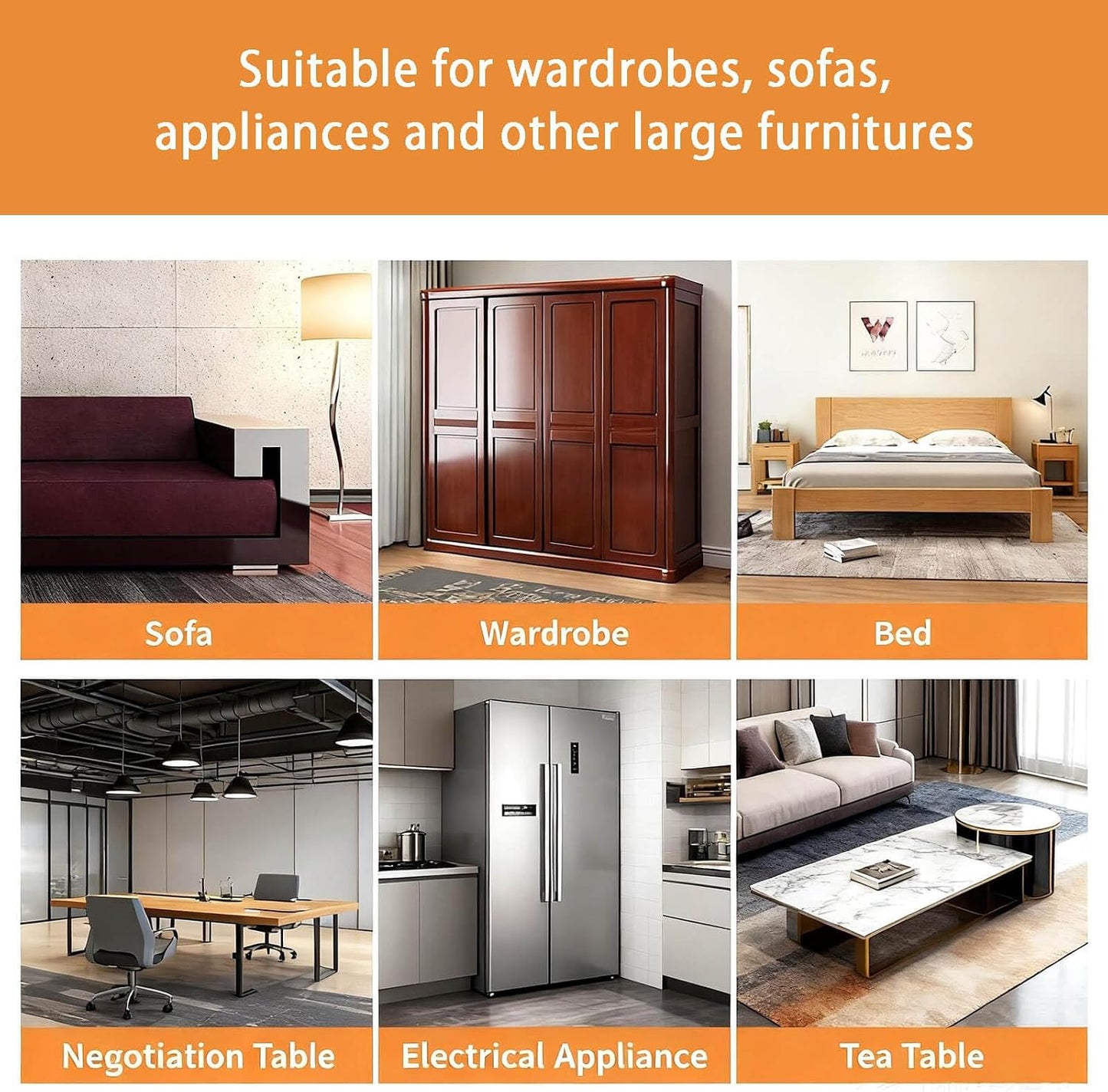 8 Pieces Furniture Sliders, 9 1/2" Sliders for Carpet Hardwood Floors Large Heavy Furniture, Reusable Heavy-Duty Gliders Movers Plastic Moving Pads Protectors (8 PCS 9 1/2" Beige)