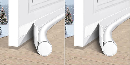 HomeProtect Door Draft Stopper Weather Stripping Door Seal Under Door Sweep Block Cold Air Gaps Front Soundproof Draft Blocker for Bottom of Door Suitable for Interior/Exterior,White