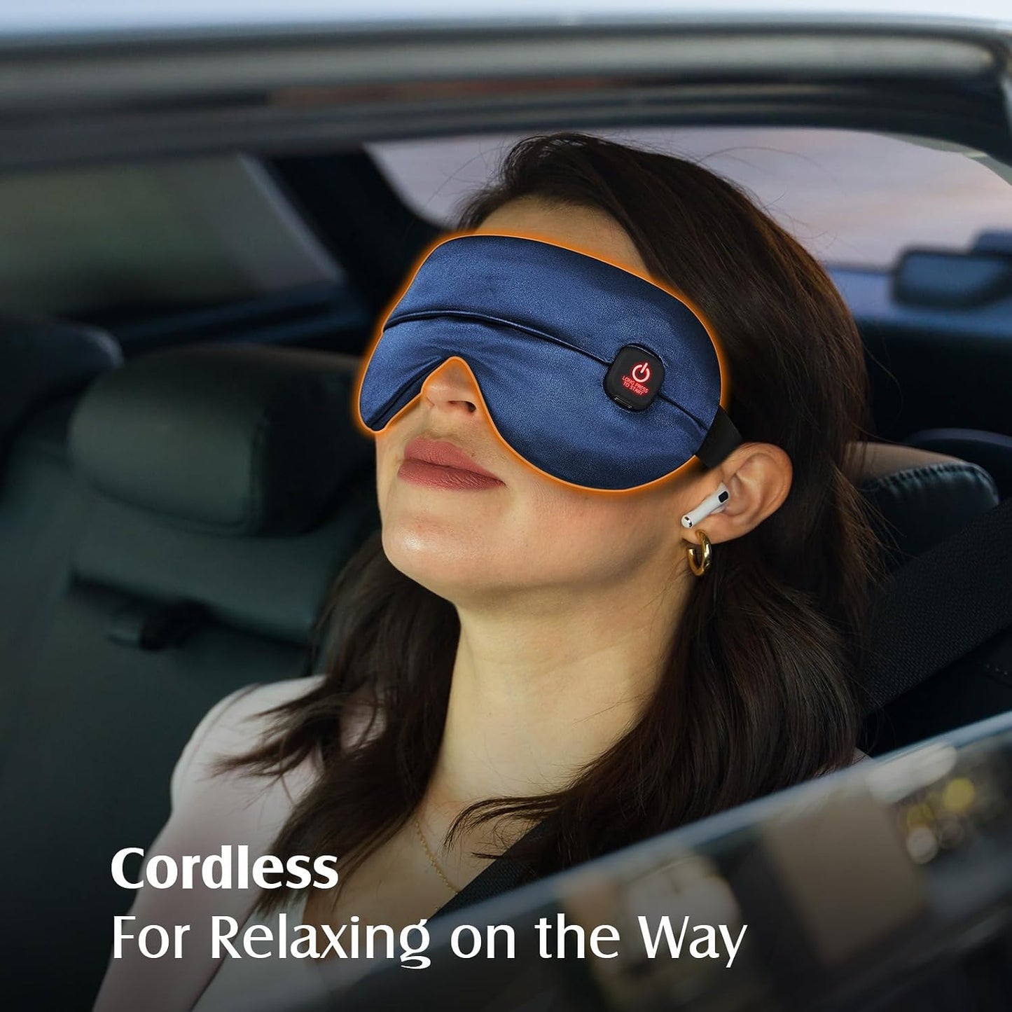 YFONG Cordless Heated Eye Mask for Dry Eyes, Warm Eye Compress for Stye, Blepharitis, Chalazion, MGD, Washable Eye Heating Pad for Relief, Improved Sleep, Perfect Light Blocking (Blue)