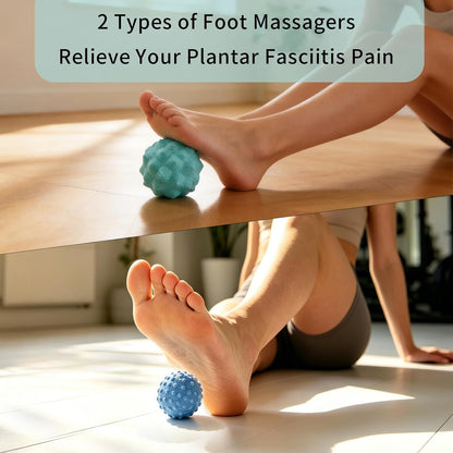 Foot Massage Ball Set for Plantar Fasciitis Relief, 2 Pack (Basic & Enhanced)