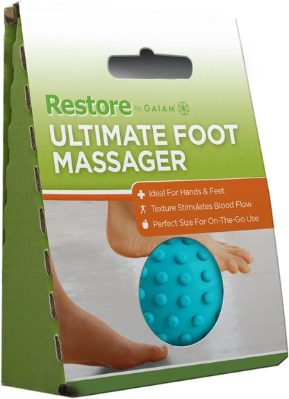 Gaiam Restore Ultimate Foot Massage Roller, Arch & Heel | Dual-Zone Textured Roller | Arch, Heel & Ball of Foot Relief | Plantar Fascia | Manual | Home & Office Use