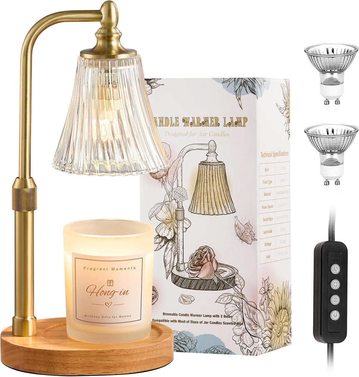 Hong-in Candle Warmer Lamp with Timer,Birthday Gifts for Women Mom Sister