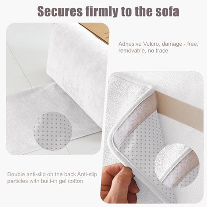 Chenille Neck Pillow for Sofa - Adjustable Headrest, Non-Slip Neck Support Cushion for Pain Relief, Comfortable Chair Pillow, Gray