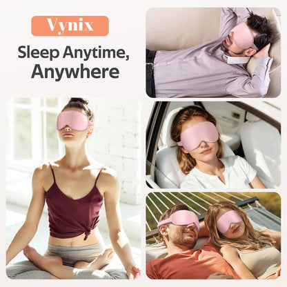 Vynix® Sleep Mask for Men Women - 100% Blackout Eye Masks for Sleep - 3D Soft Sleeping Mask for Side Sleepers - Zero Pressure Lash Extensions Eye Cover Shade for Airplane Travel Essentials, Black