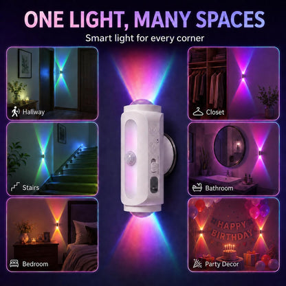 Motion Sensor Wall Light, Rechargeable Peel and Stick on Sconce Set of 2