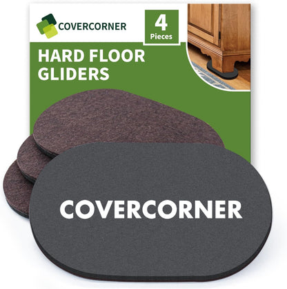 Felt Furniture Sliders for Hardwood Floors 8 PCS, 3 1/2" Beige | Felt Furniture Pads for Hardwood Floors, Furniture Moving Sliders, Heavy Duty Felt Movers Sliders, Chair Leg Floor Protectors