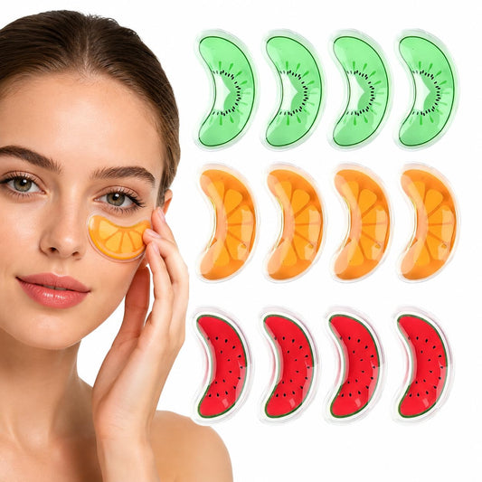 12PCS Reusable Gel Eye Ice Pack, Hot Cold Compress Eye Pads for Puffy Eyes, Dark Circles, Migraine Relief, Reusable Cold Therapy Eye Mask Patches