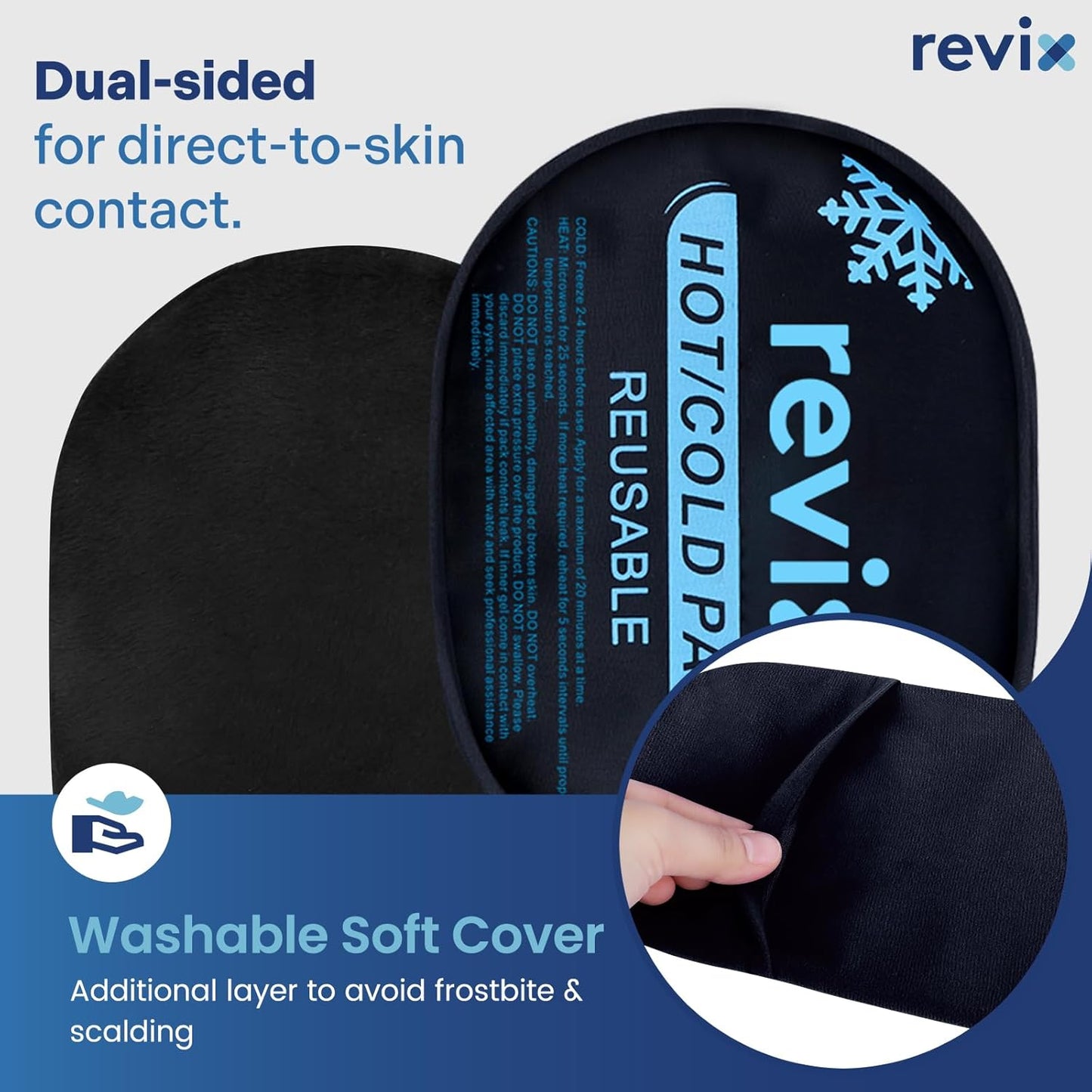 REVIX Ice Packs for Injuries, 5 Pack Hot & Cold Gel for Knee & Back | Adjustable Strap, Flexible Cooling Wrap for Shoulder, Neck & Arm, for Surgery Recovery, Muscle Relaxation