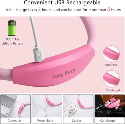 Neck Book Light LED Reading Lamp USB-C Rechargeable, Hands Free, 4 LED Bulbs, 4 Adjustable Brightness, for Reading in Bed or Reading in Car (Green)