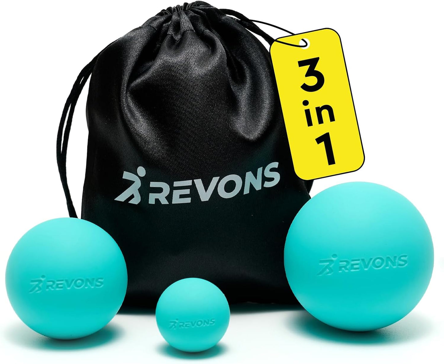 3 in 1 Massage Ball Set - Lacrosse Balls for Myofascial Release, Back Pain Relief, Face Fitness, Trigger Points, Yoga, Physical Therapy, Muscle Recovery and Soft Deep Tissue Massage (Pink)